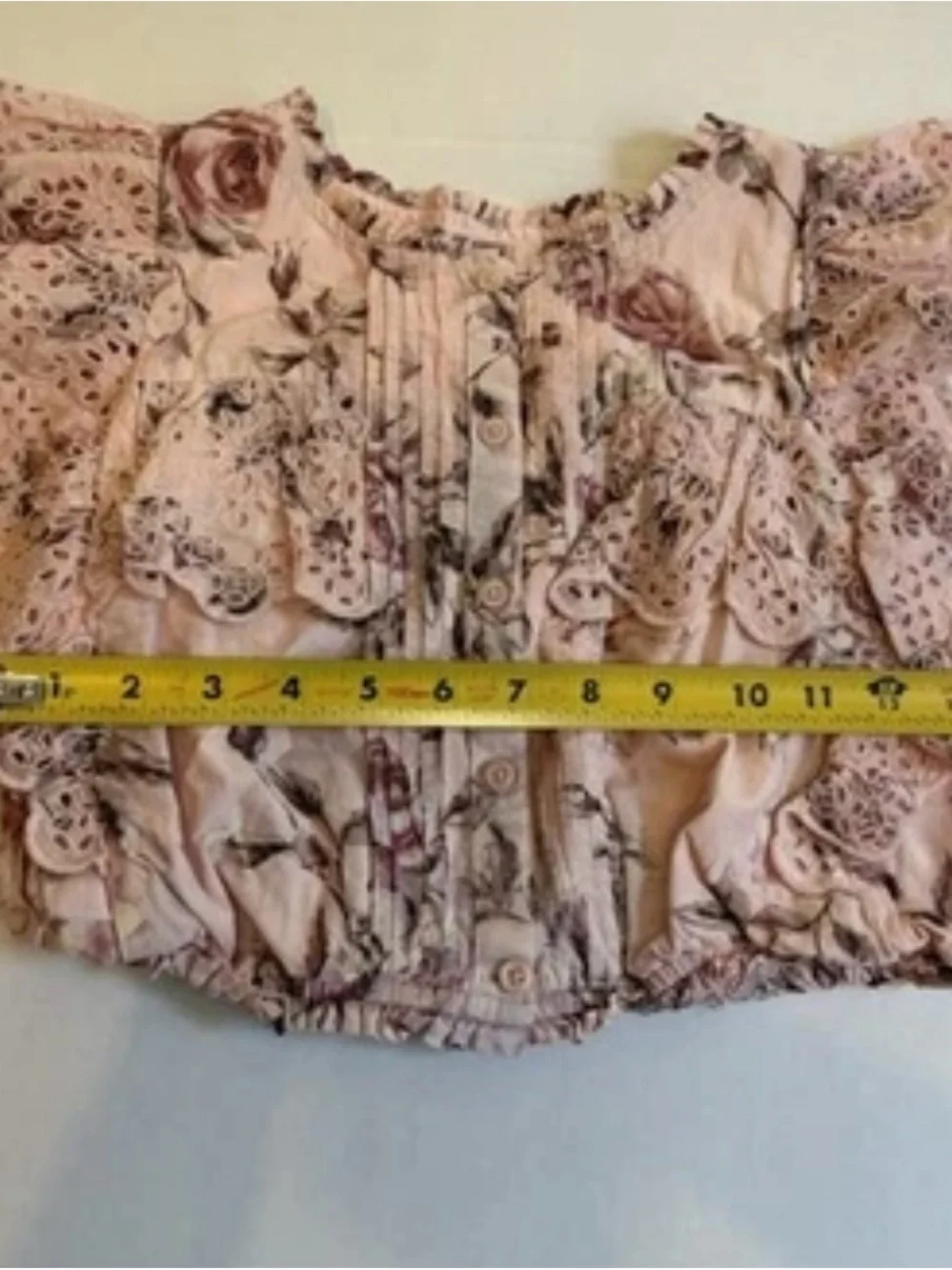 Gap Love Shack Fancy Collab Pink Floral Pattern Crop Coquette Top GIRLS Large